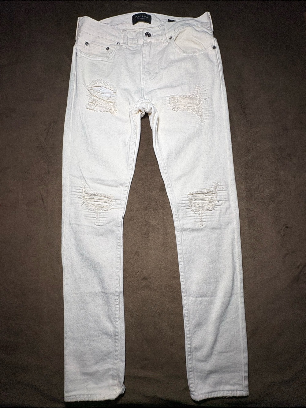PacSun White Ripped Skinny Jeans - 30x30 Skinny 🤍🔥